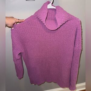 Aerie Lavender Cowl Neck Oversized Sweater